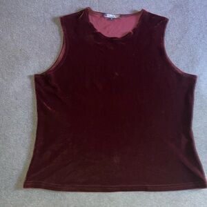 Elegant Velvet Sleeveless Top - Burgundy